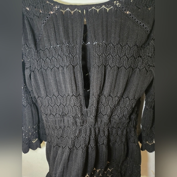 Free People Fire Island Cinch Top Black Small - Picture 3 of 12